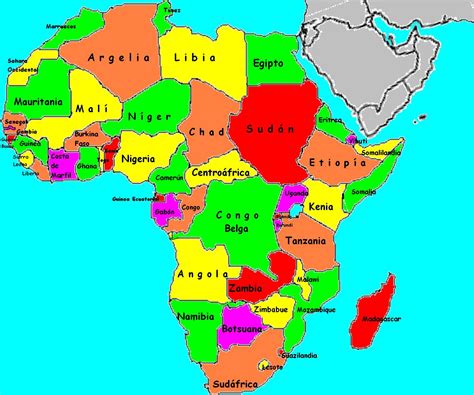 mapa áfrica países